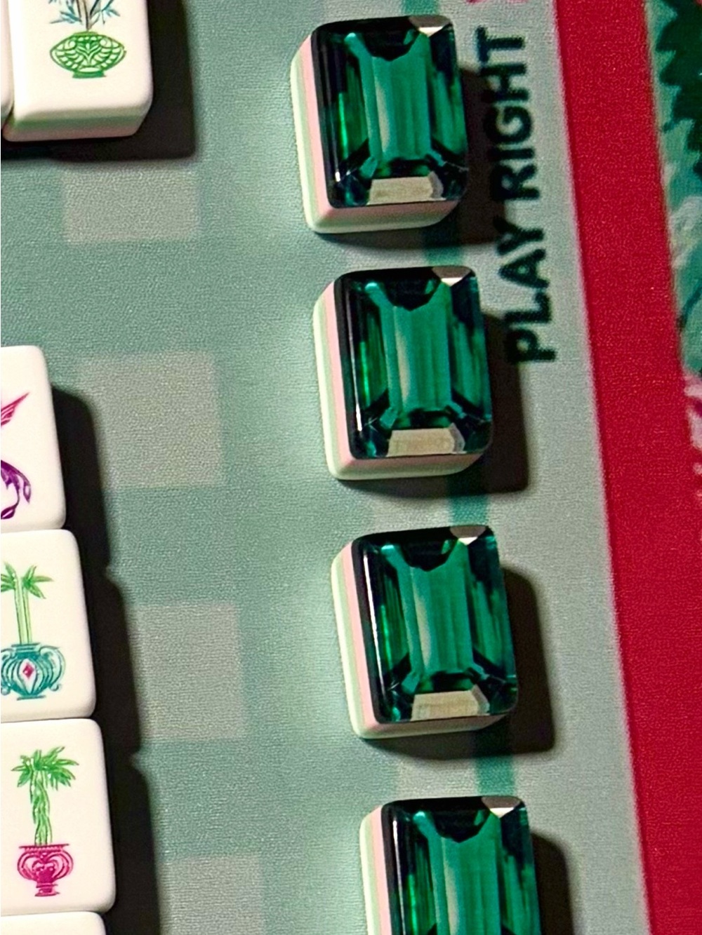 Emerald Green 160 Mahjong Game Tiles